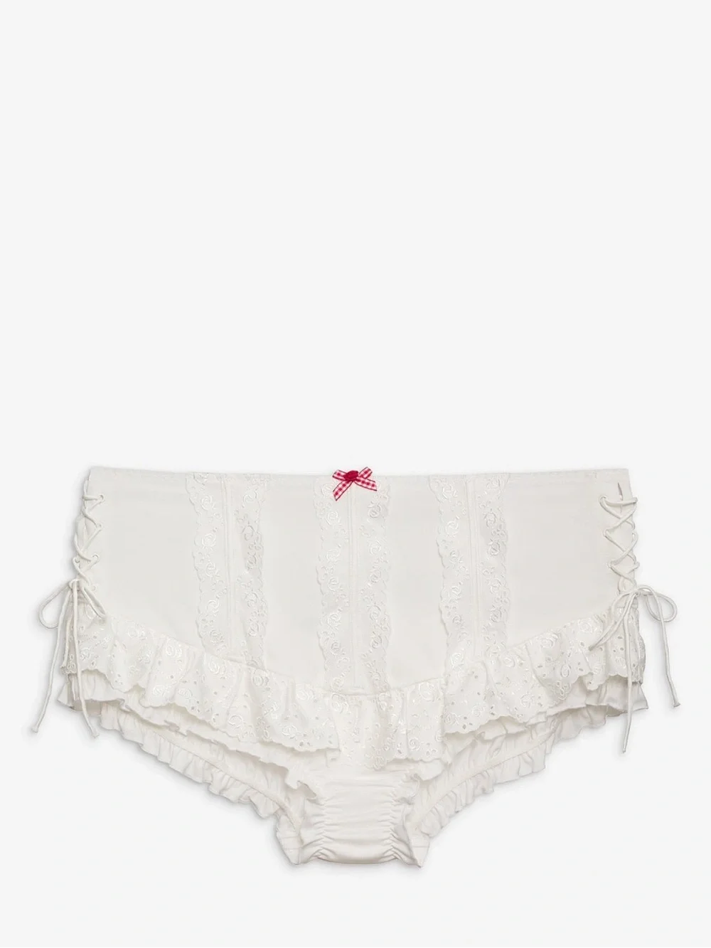 For Love & Lemons SET White Eyelet Martha Bra and High-Waist Corset Bloomer - S